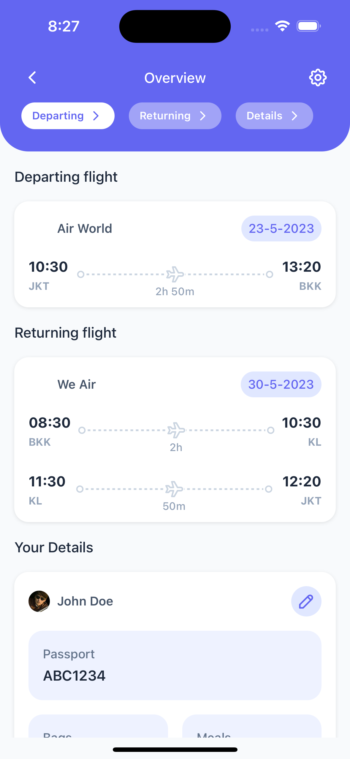 Overview Screen