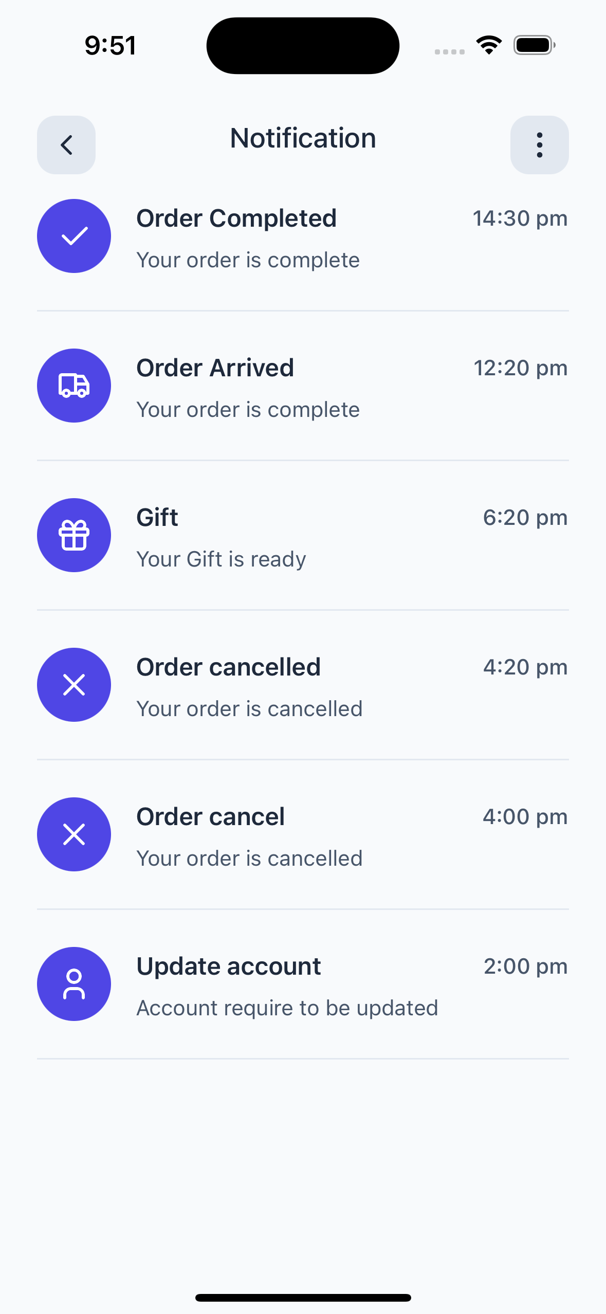 Notification Screen