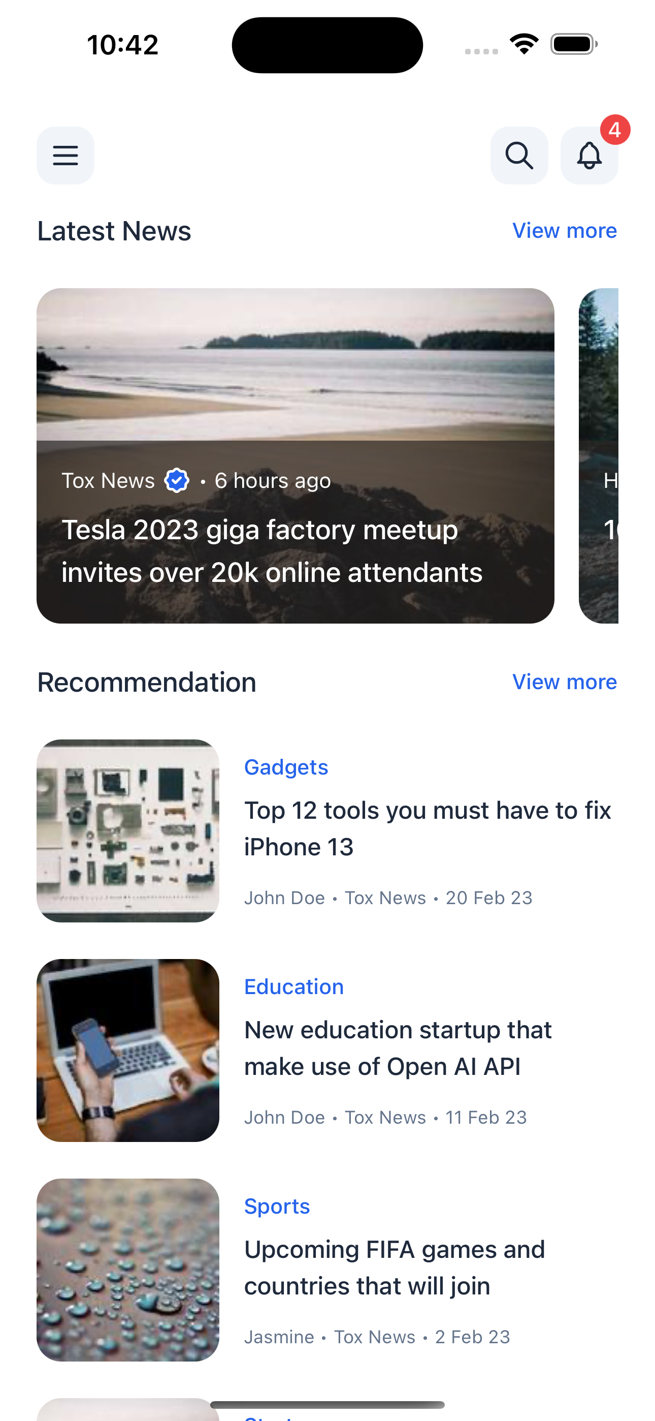 Home Screen