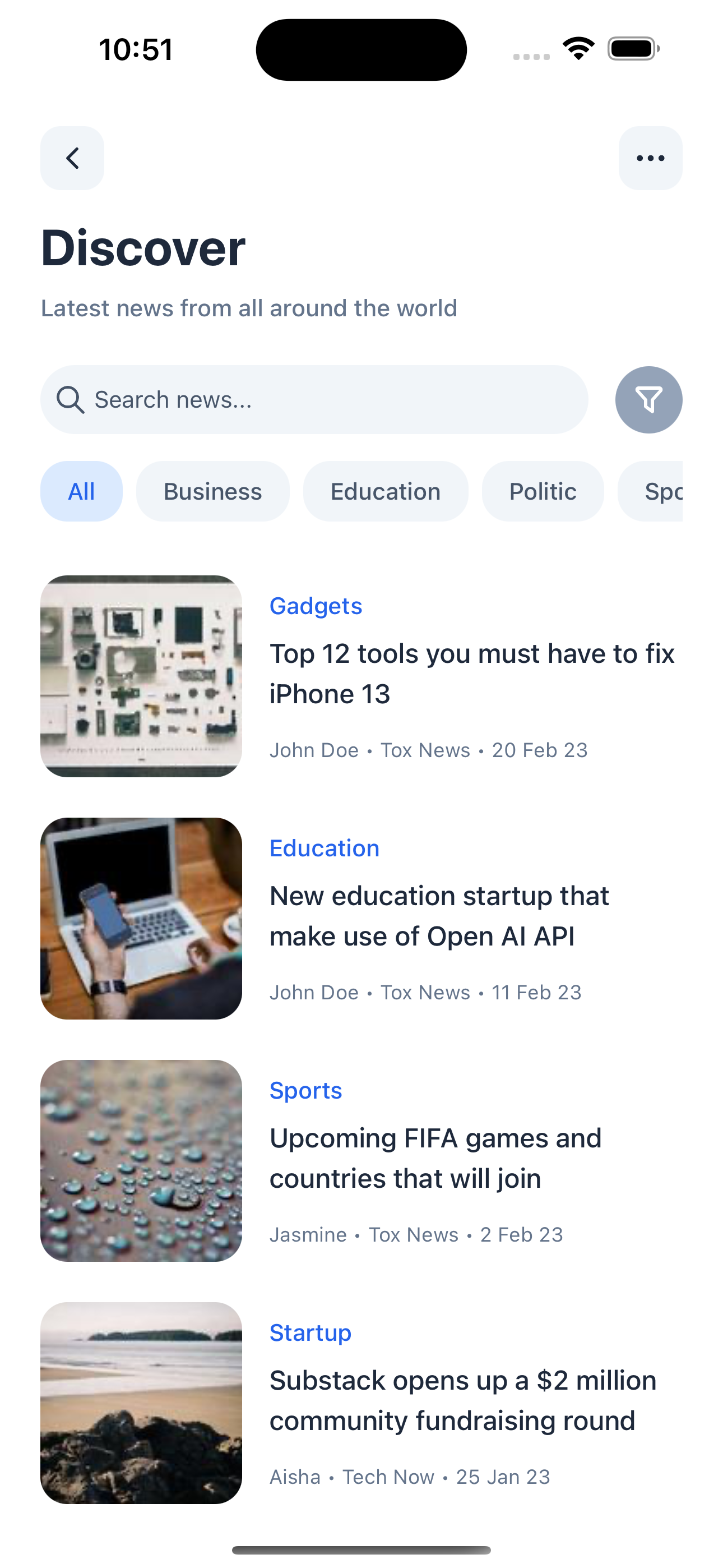 Discover Screen