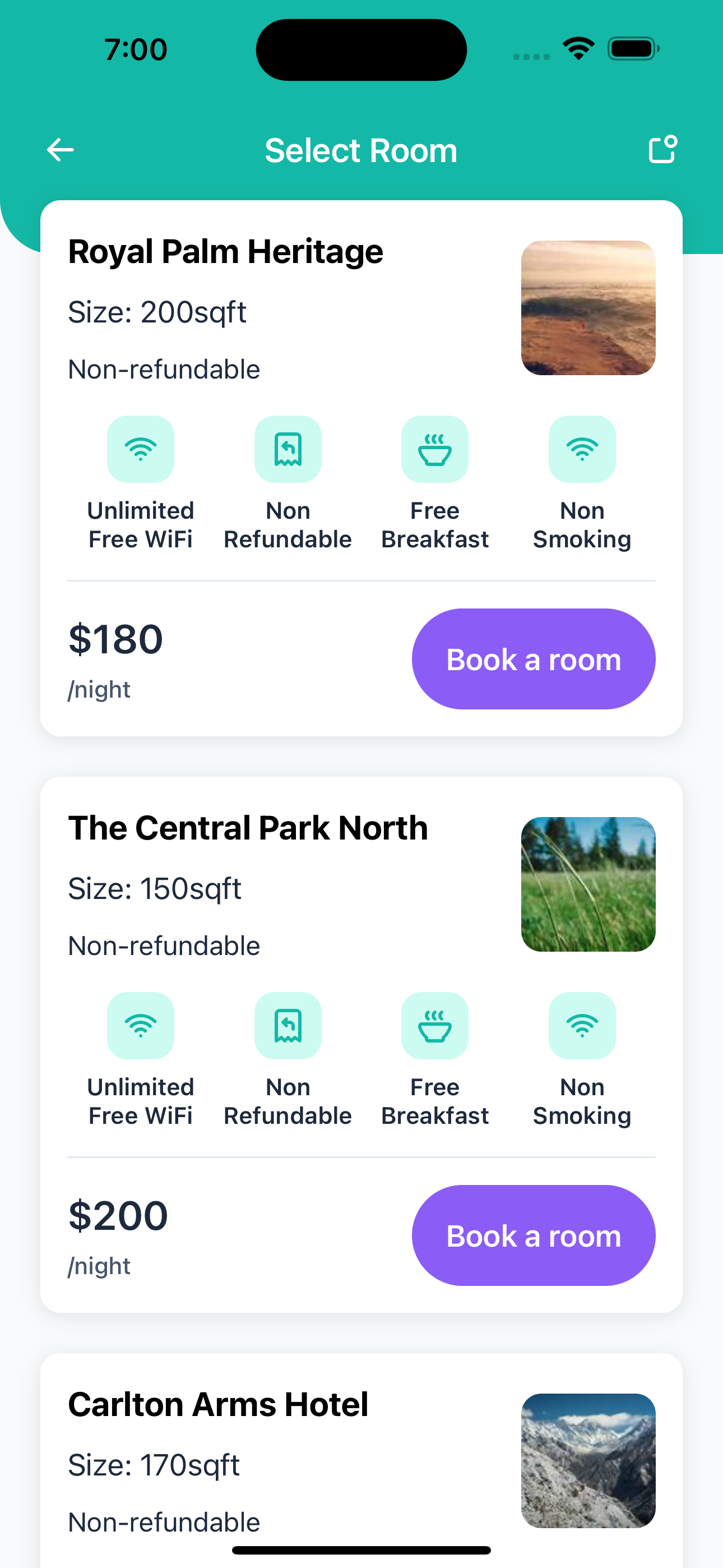 Booking Screen