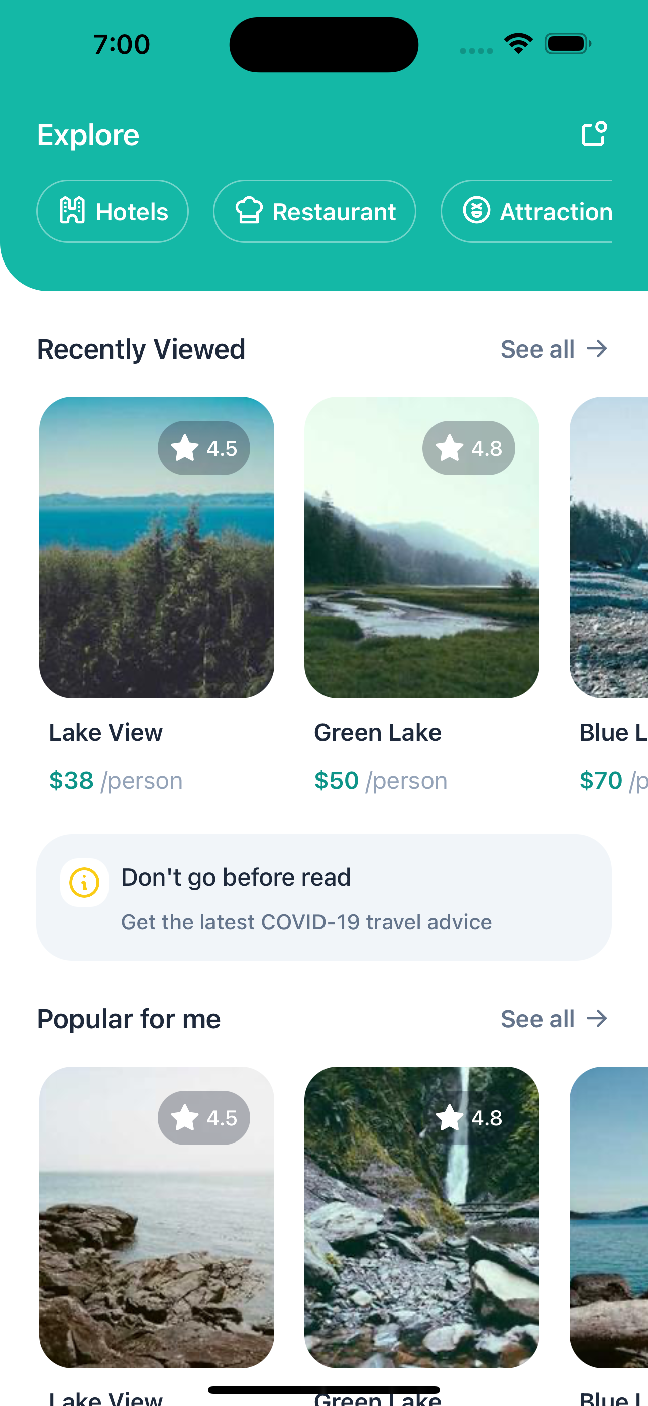 Explore Screen