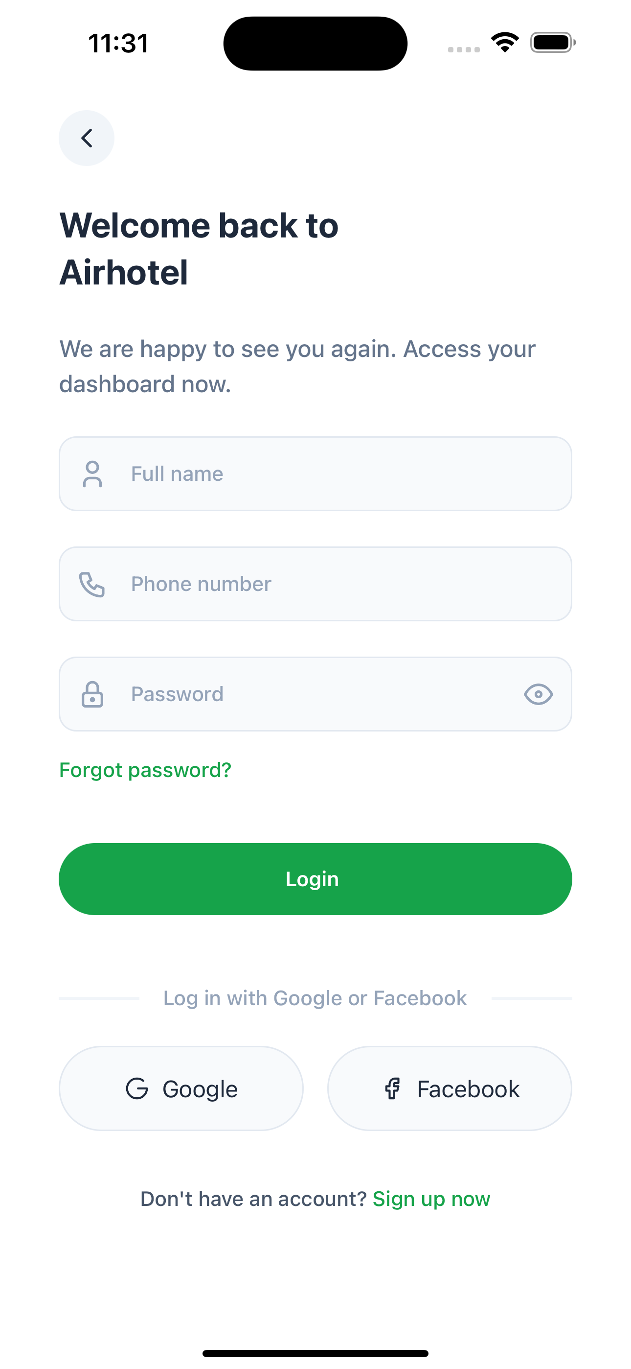 Login Three Screen