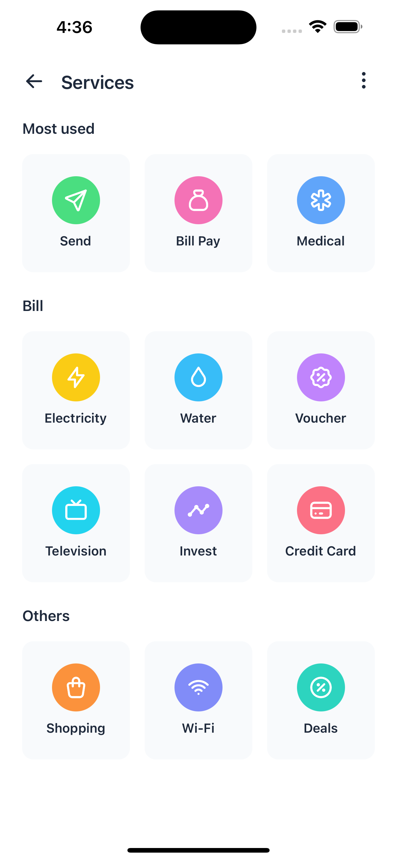 Services Screen